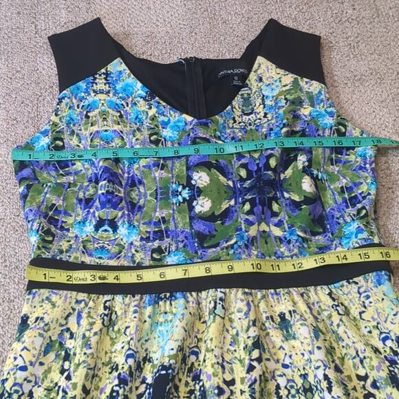 Cynthia Rowley Women's Purple Blue Floral Dress Size 12 - Picture 5 of 7